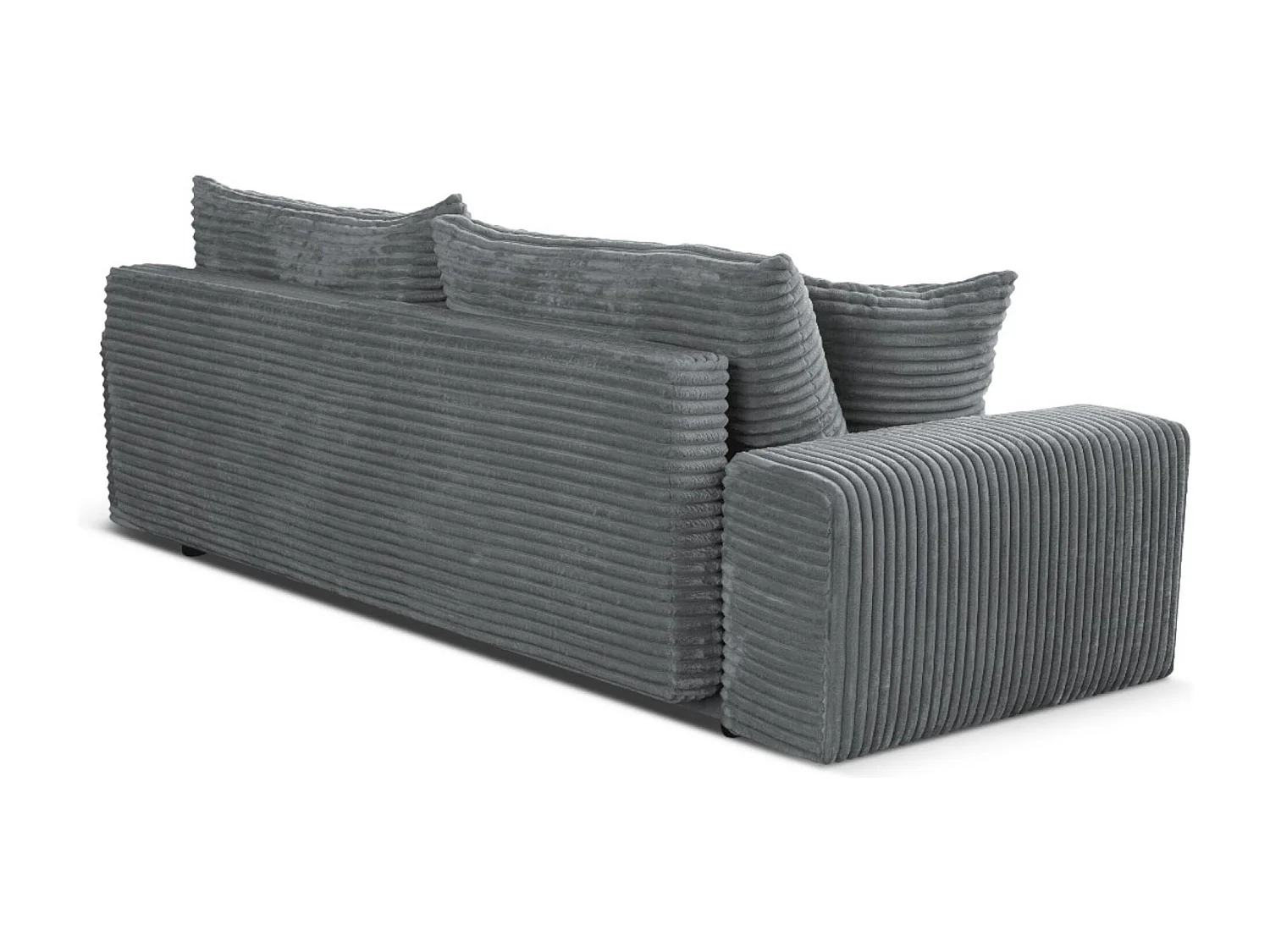 Sofa CORDO by Sofiland - Modernes Schlafsofa mit Bettkasten, Cord-Sofa 265x105 cm, Grau
