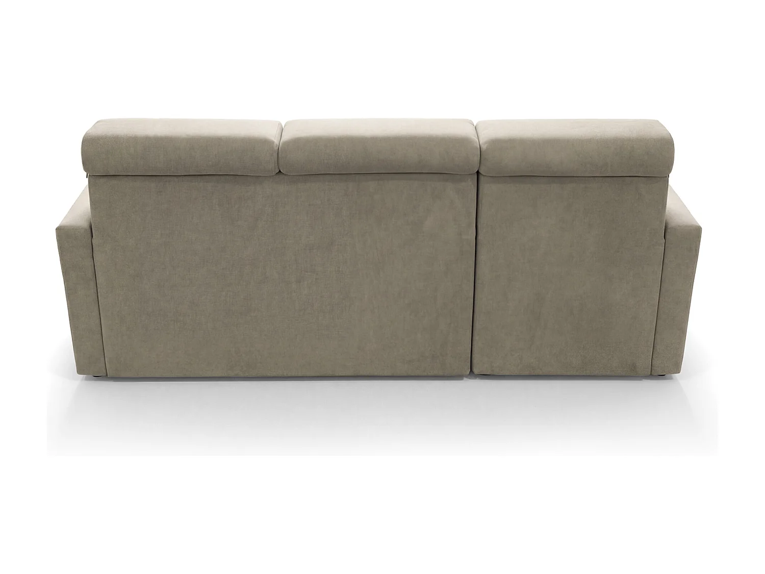 Ecksofa Vega L mit Schlaffunktion & Bettkasten – Samtstoff Best Beige– Zero-Wall Design Wandbündig – L-Form Sofa Freistehend