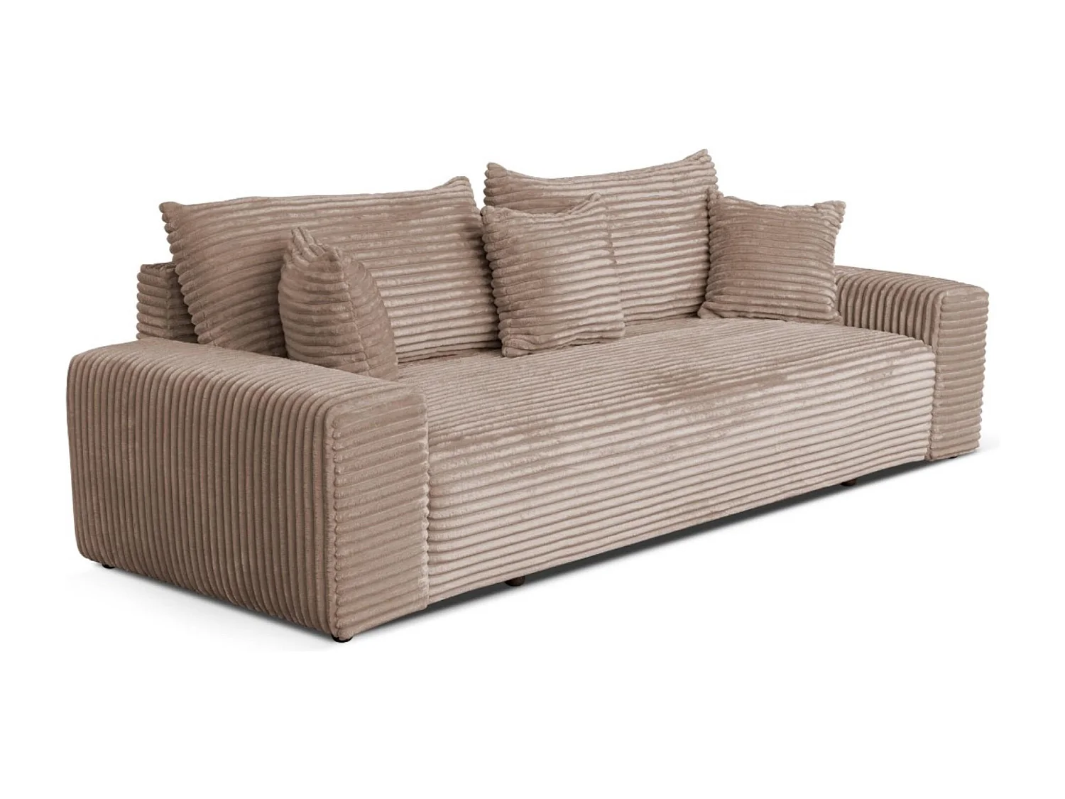 3-Sitzer-Schlafsofa 265 × 105 cm mit Stauraum, Stoff Streichgewebe Braun, Cordo