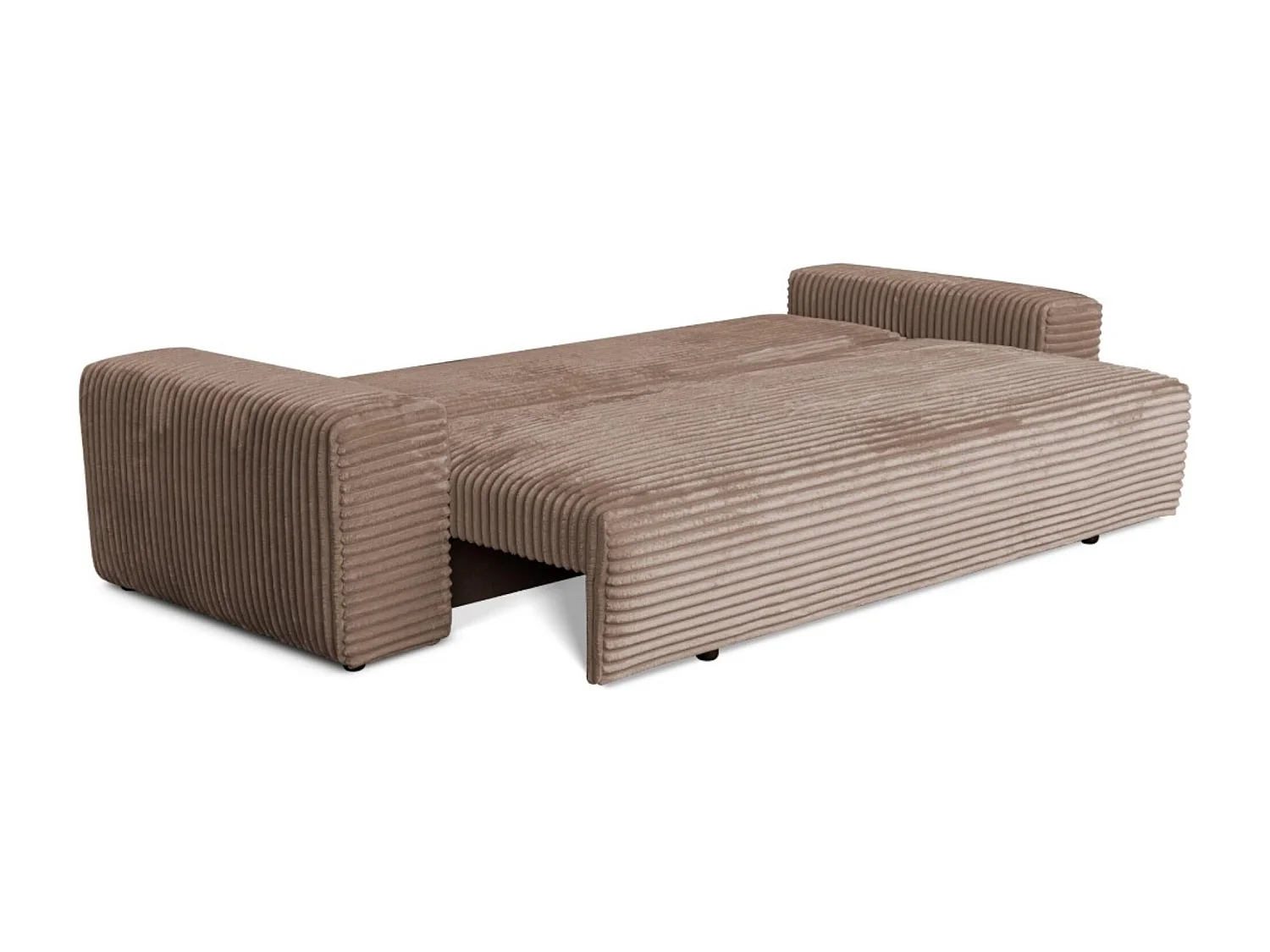 3-Sitzer-Schlafsofa 265 × 105 cm mit Stauraum, Stoff Streichgewebe Braun, Cordo