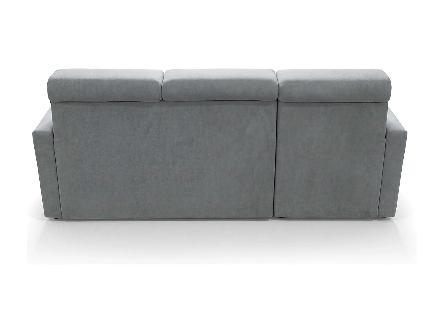Ecksofa Vega L mit Schlaffunktion & Bettkasten – Samtstoff Best Grau – Zero-Wall Design Wandbündig – L-Form Sofa Freistehend
