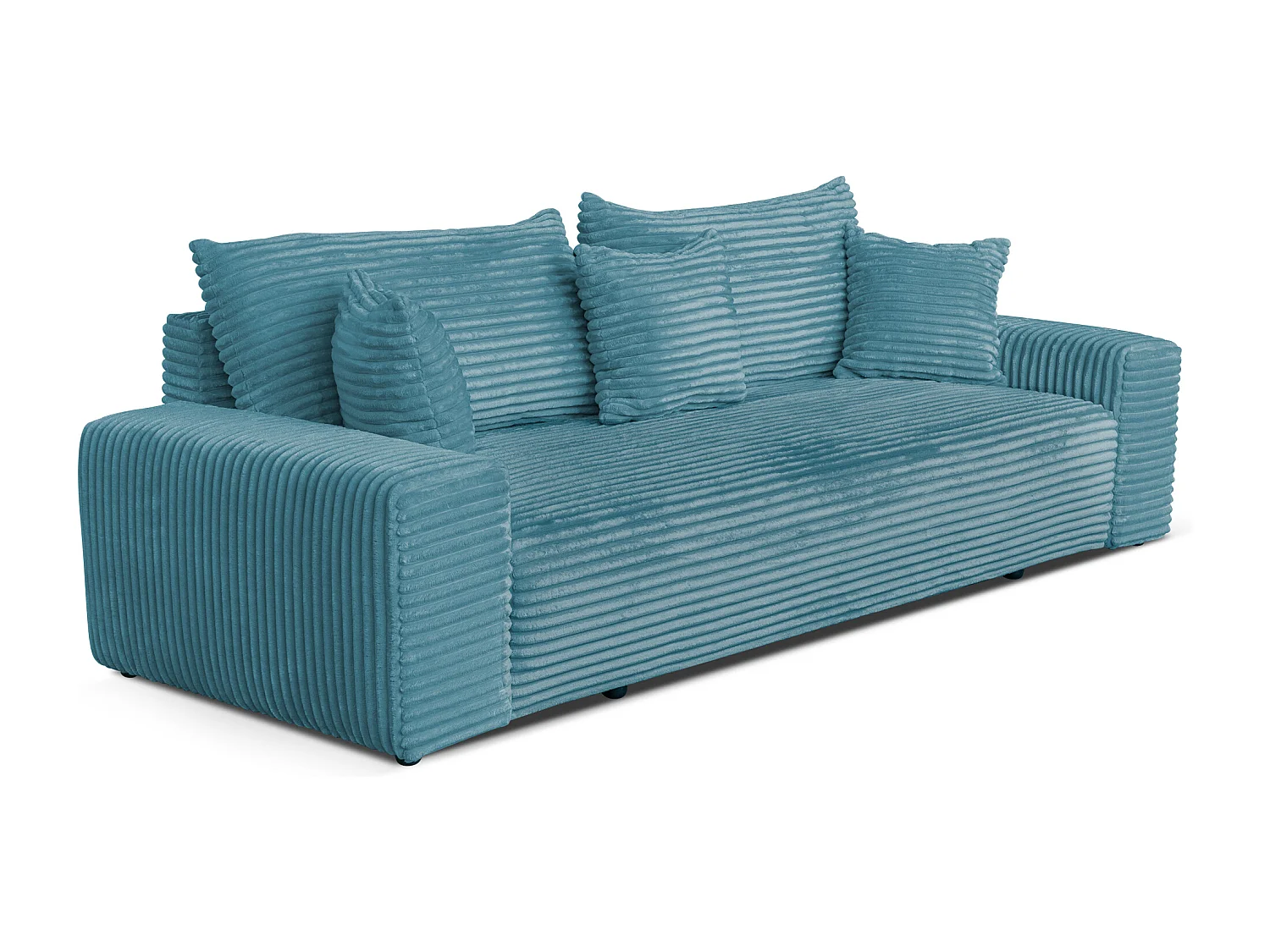 Sofa CORDO by Sofiland - Schlafsofa mit Bettkasten, Cord-Sofa 265x105 cm, Blau 75