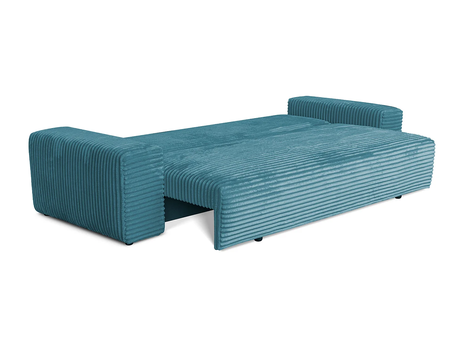 Sofa CORDO by Sofiland - Schlafsofa mit Bettkasten, Cord-Sofa 265x105 cm, Blau 75