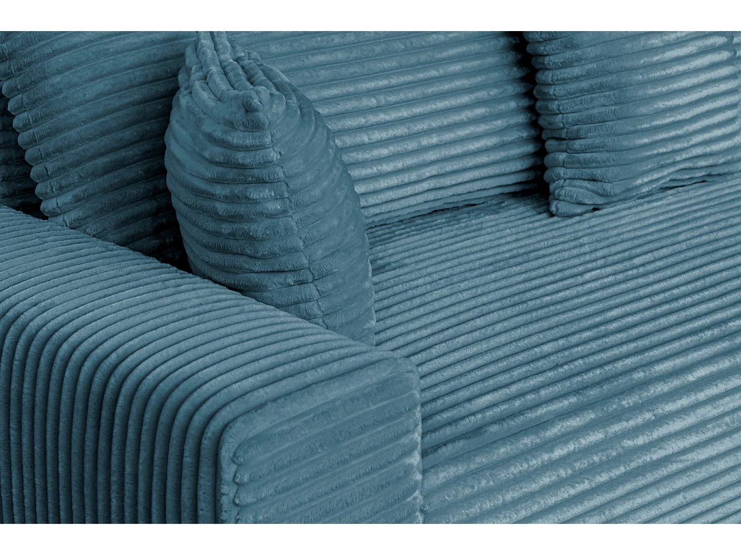Sofa CORDO by Sofiland - Schlafsofa mit Bettkasten, Cord-Sofa 265x105 cm, Blau 75