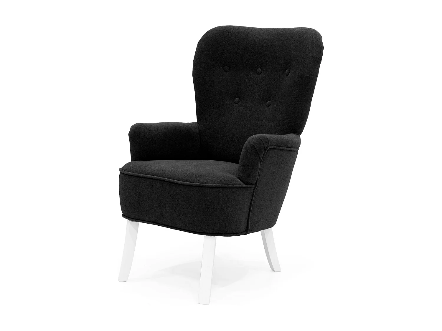 Retro-Sessel Sofiland Velo, gepolstert mit Stoff Velo – Farbe Schwarz