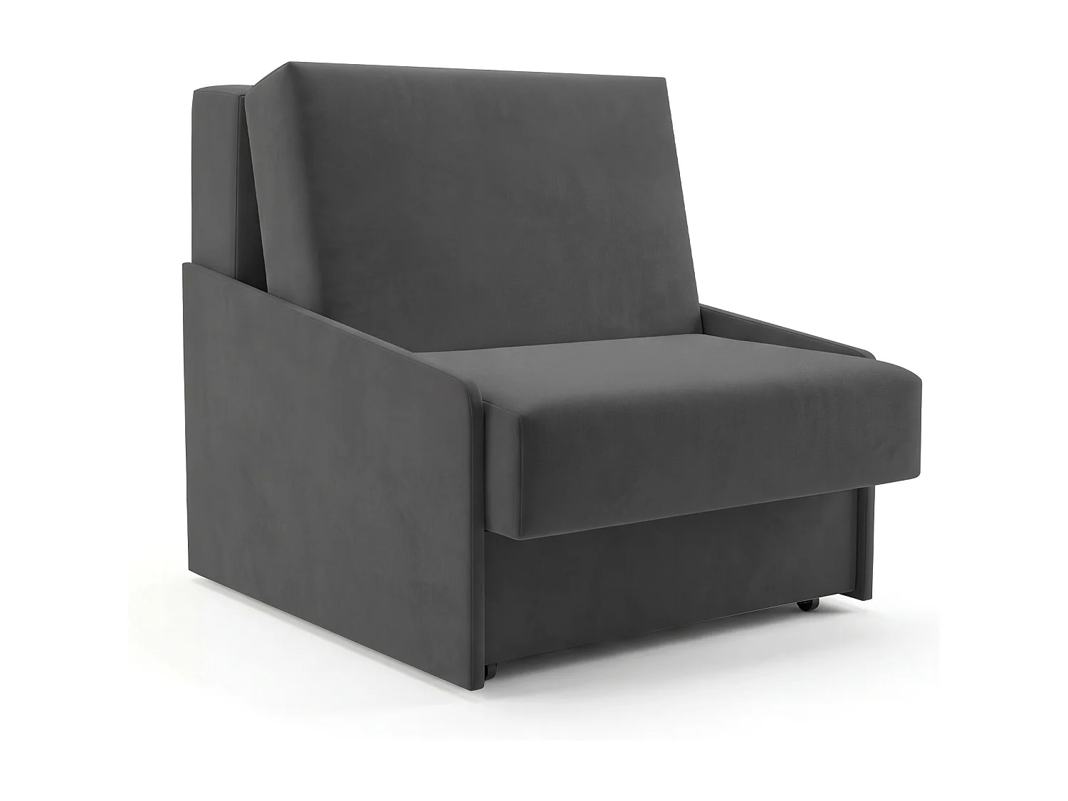 Jupiter Schlafsessel mit Bettkasten & Schlaffunktion 90x105 cm Samt-Velvet Dunkelgrau