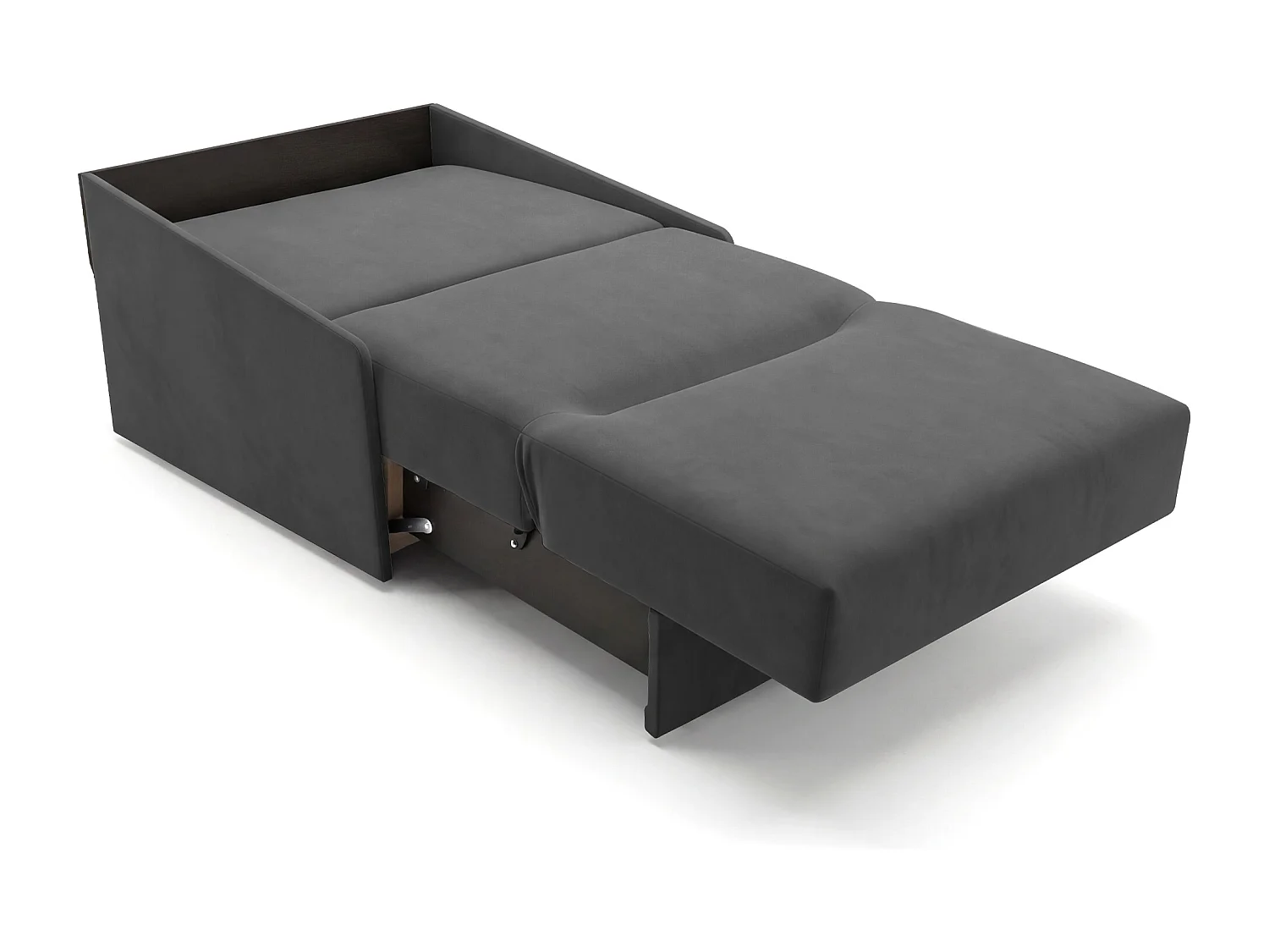 Jupiter Schlafsessel mit Bettkasten & Schlaffunktion 90x105 cm Samt-Velvet Dunkelgrau