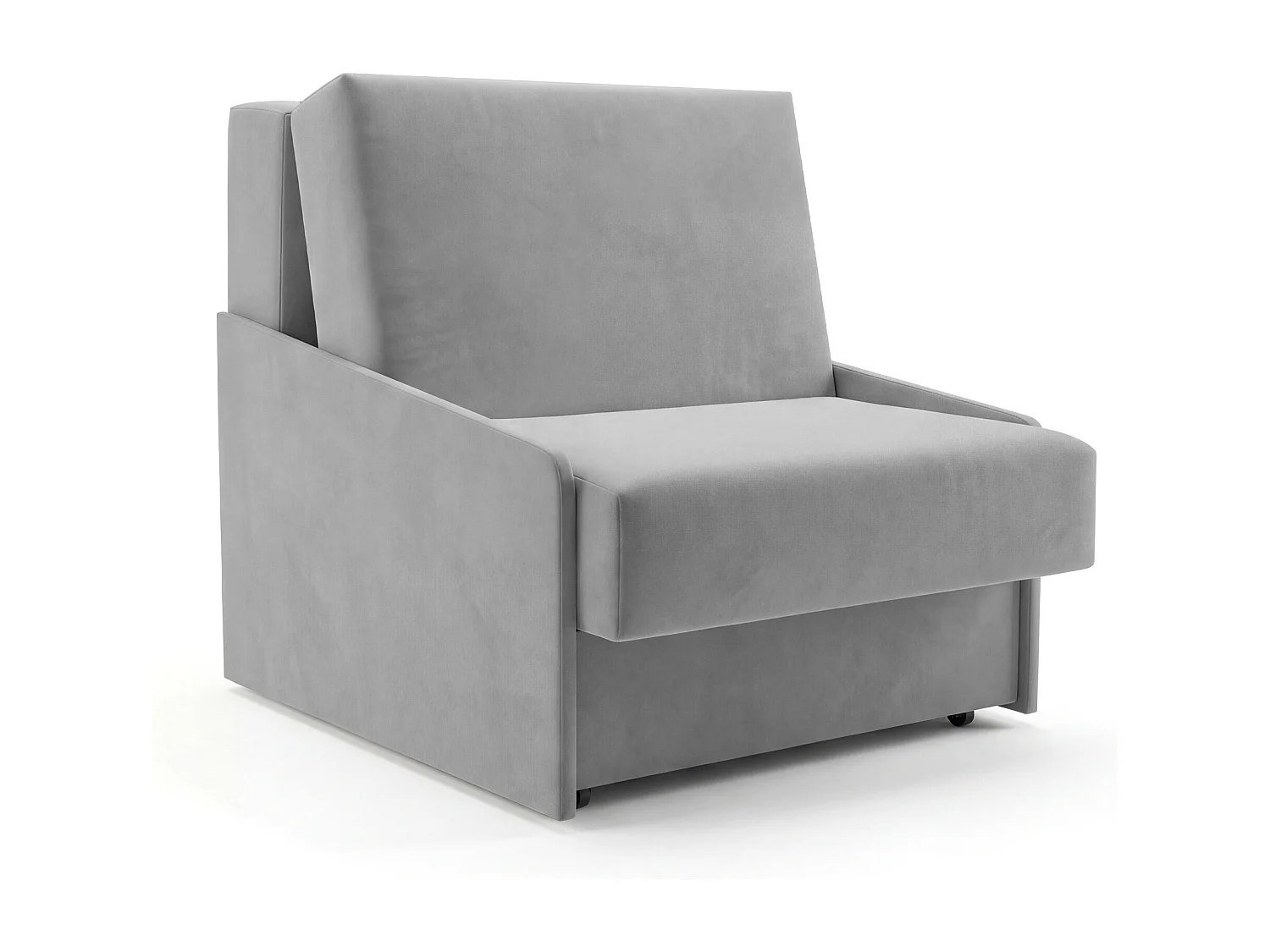 Jupiter Schlafsessel mit Bettkasten & Schlaffunktion 90x105 cm Samt-Velvet Grau