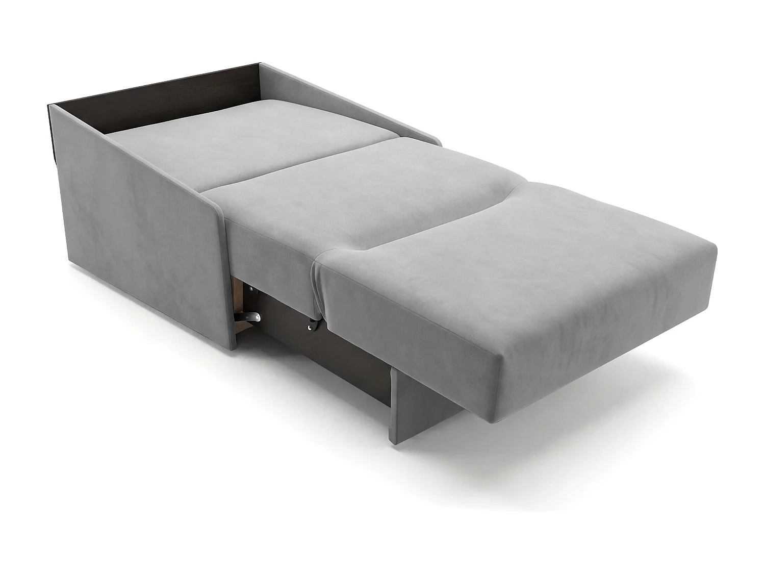 Jupiter Schlafsessel mit Bettkasten & Schlaffunktion 90x105 cm Samt-Velvet Grau