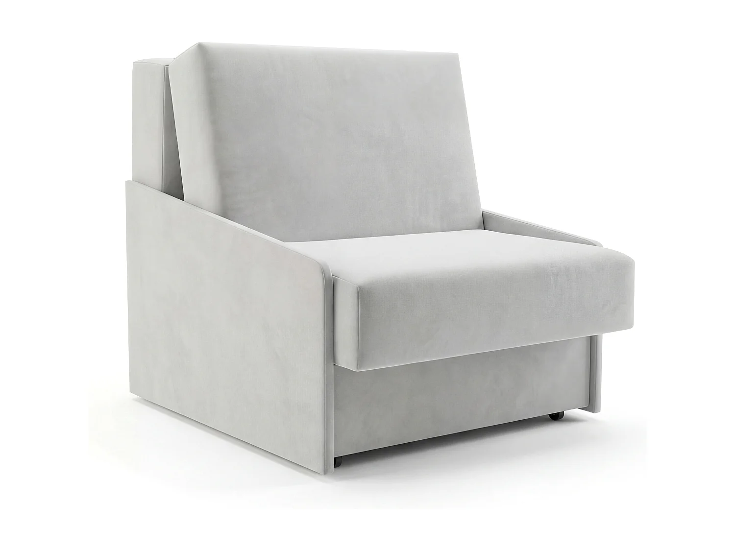 Jupiter Schlafsessel mit Bettkasten & Schlaffunktion 90x105 cm Samt-Velvet Hellgrau