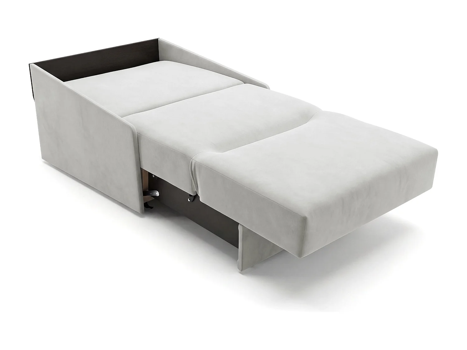 Jupiter Schlafsessel mit Bettkasten & Schlaffunktion 90x105 cm Samt-Velvet Hellgrau