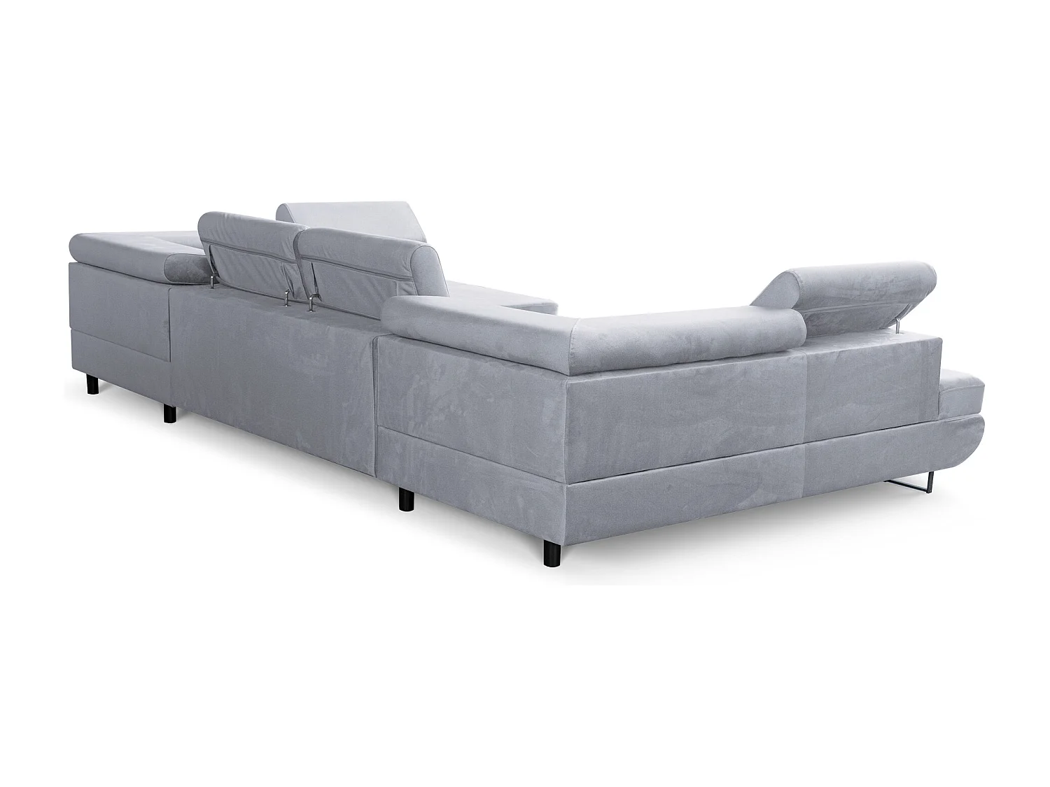 U-Form Schlafsofa Magnum Hellgrau 345x202 cm – Flexibles Design ohne feste Seite