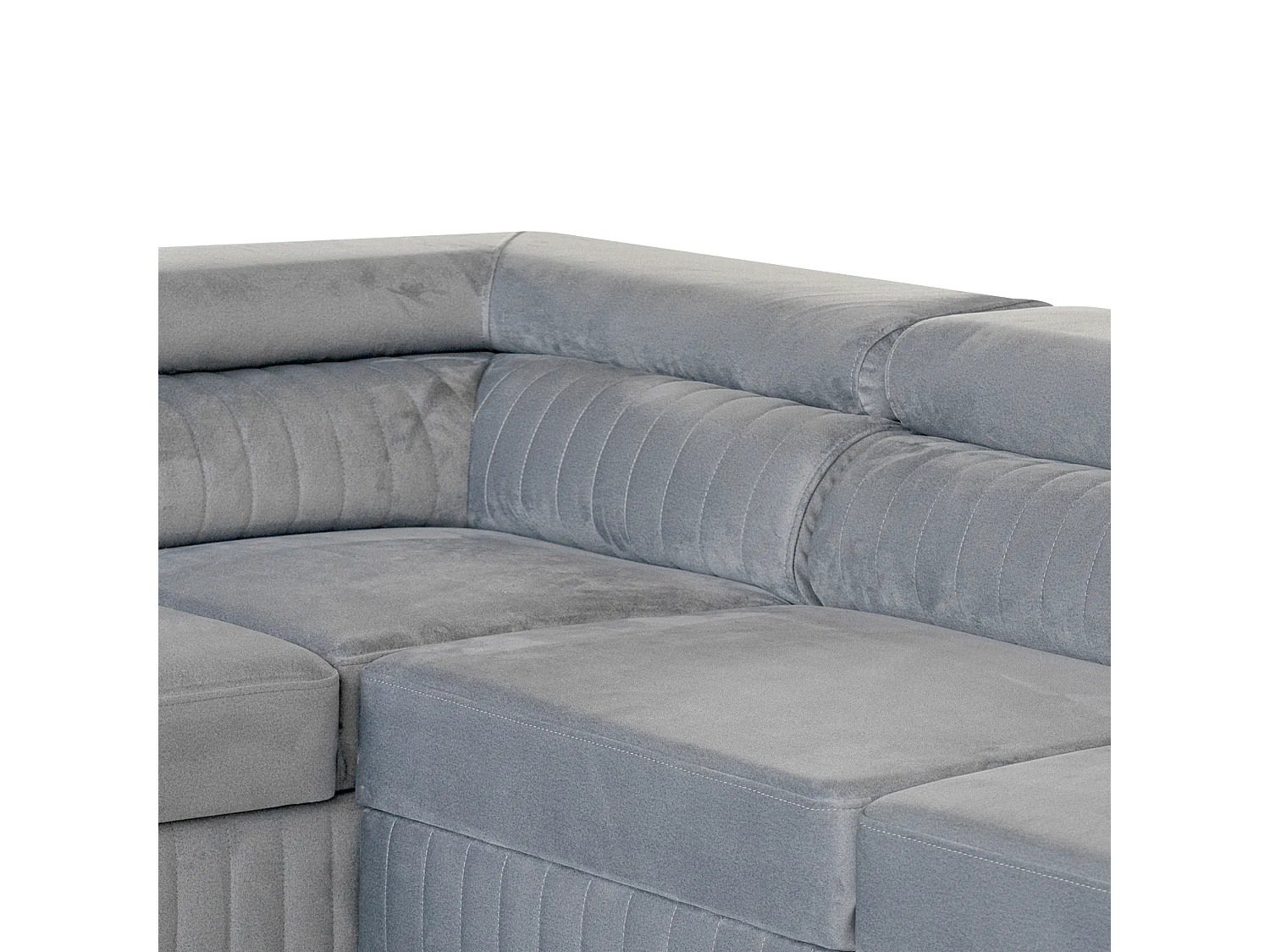 U-Form Schlafsofa Magnum Hellgrau 345x202 cm – Flexibles Design ohne feste Seite