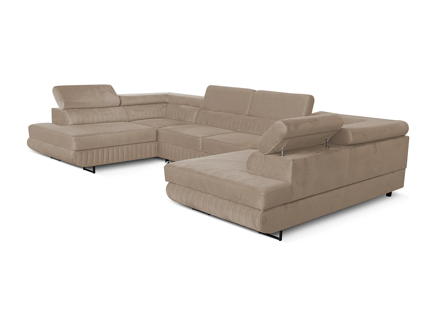 U-Form Schlafsofa Magnum Beige 345x202 cm – Flexibles Design ohne feste Seite