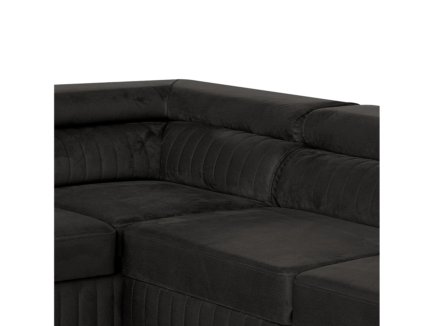 Canapé d'angle en U convertible 6 places velours anthracite MAGNUM U