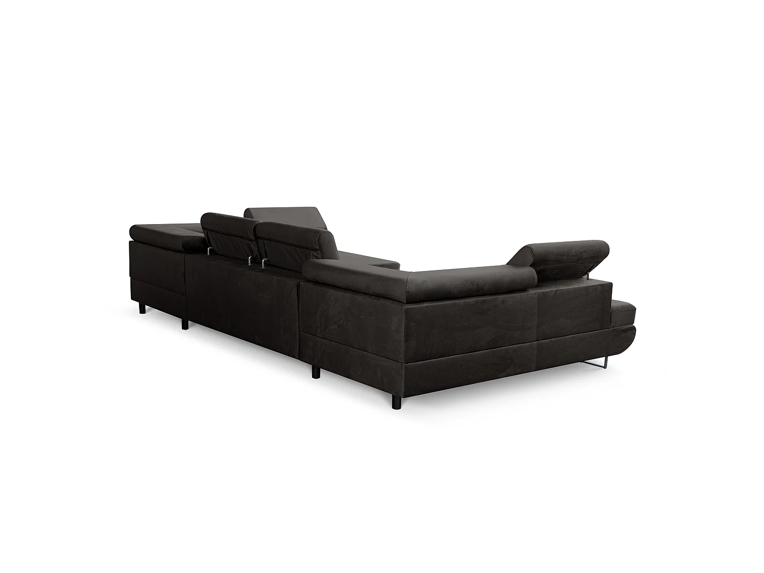 Canapé d'angle en U convertible 6 places velours anthracite MAGNUM U