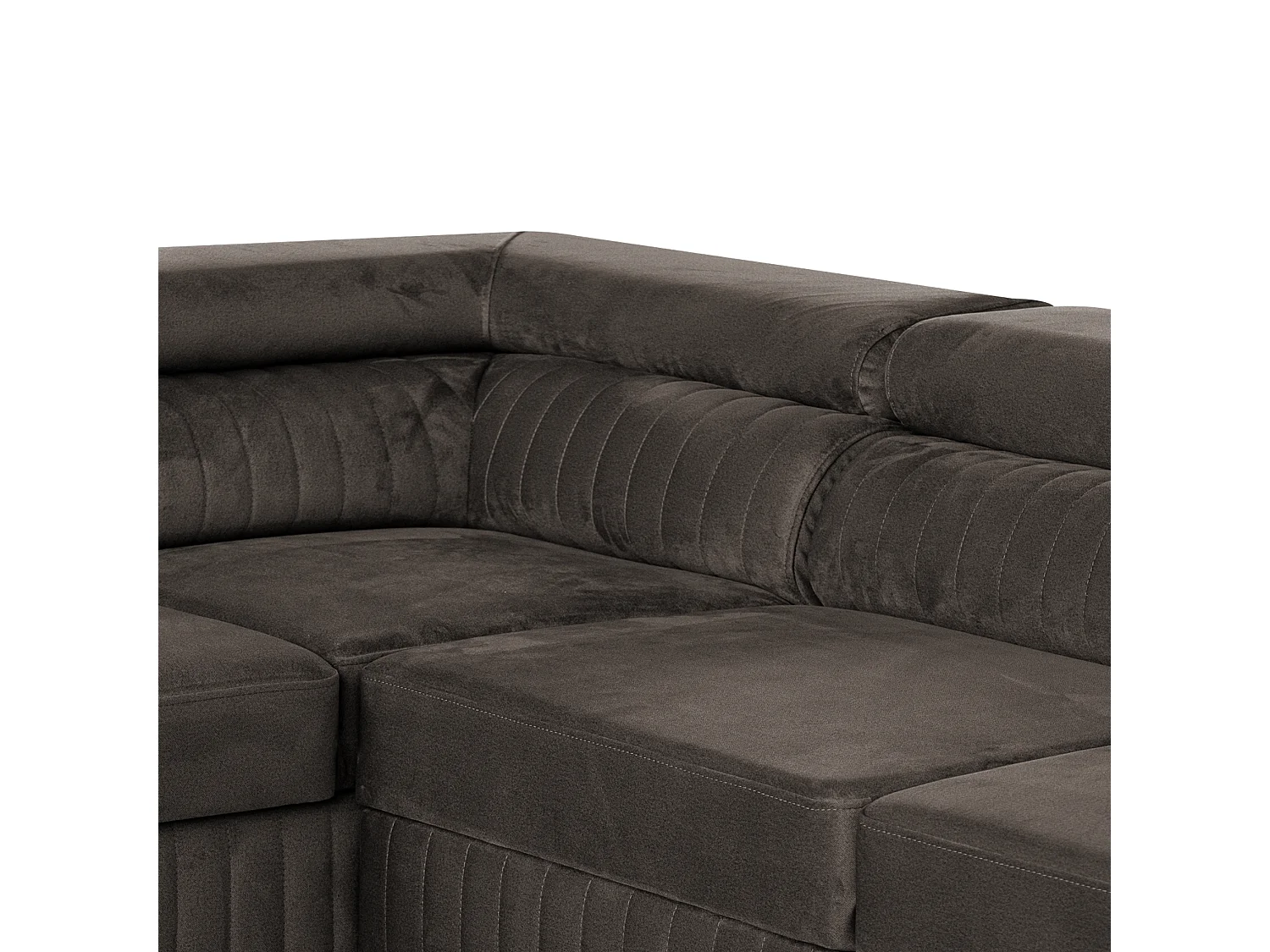 Große U-Form Schlafsofa mit Bettkasten & Agmamito Element Bezug, Dunkelbraun Magnum U Sofiland