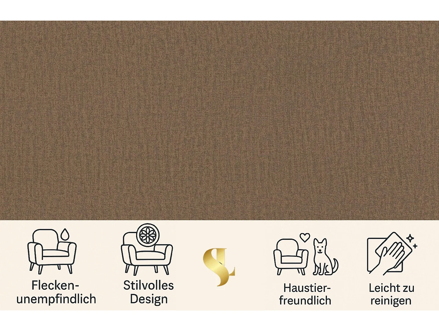 Wohnlandschaft Aller U Monolith XXL-Ecksofa mit Schlaffunktion und zwei Bettkasten in Hellbraun, linke Seite