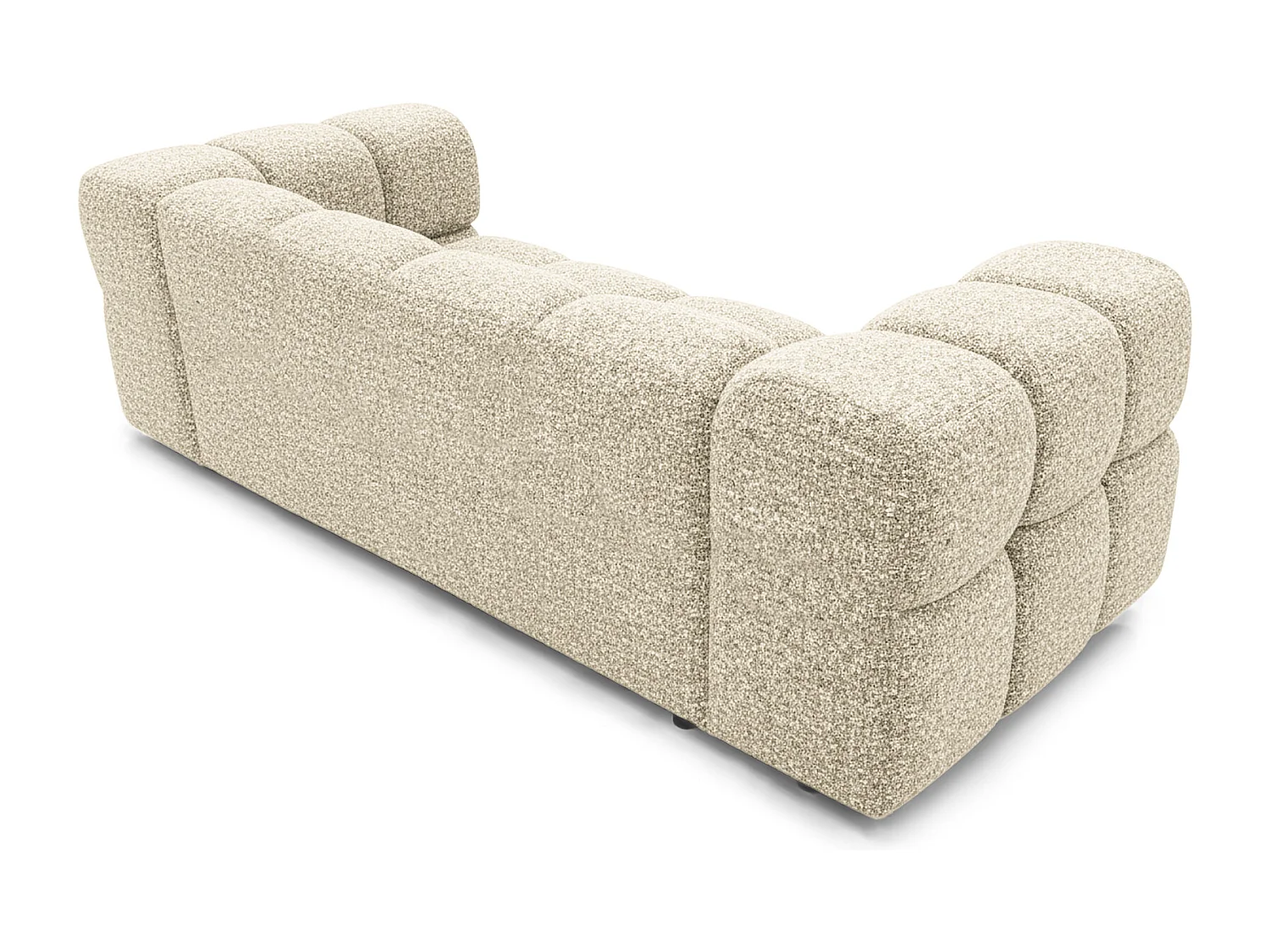 Design-Sofa 3-Sitzer TONDO PUENTE 03 – Strukturstoff in Bouclé-Optik – Wellenförmiges Design – Creme