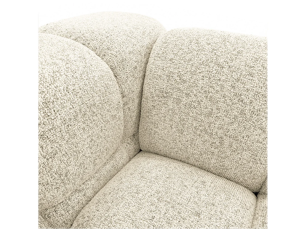 Design-Sofa 3-Sitzer TONDO PUENTE 03 – Strukturstoff in Bouclé-Optik – Wellenförmiges Design – Creme