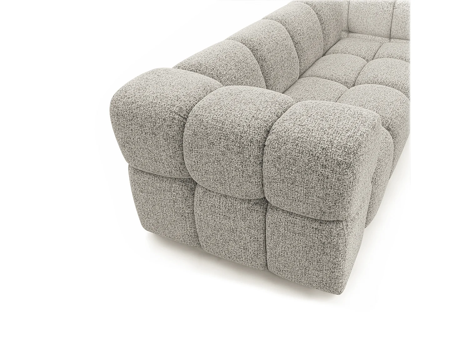 Design-Sofa 3-Sitzer TONDO PUENTE 09 – Strukturstoff in Bouclé-Optik – Wellenförmiges Design –  Hellgrau
