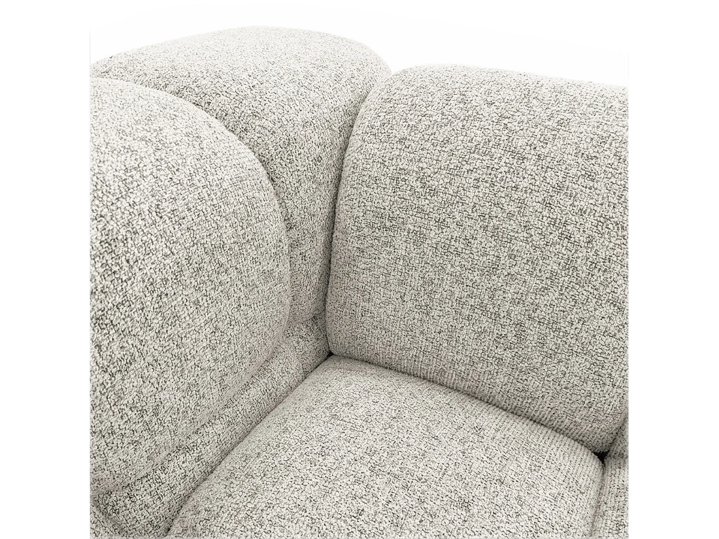 Design-Sofa 3-Sitzer TONDO PUENTE 09 – Strukturstoff in Bouclé-Optik – Wellenförmiges Design –  Hellgrau