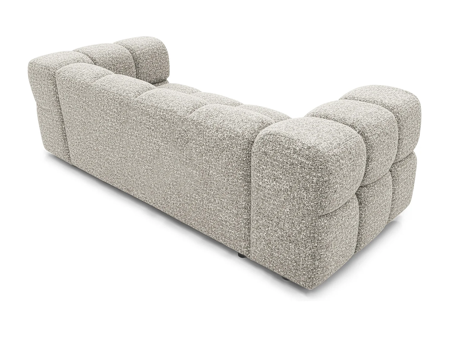 Design-Sofa 3-Sitzer TONDO PUENTE 09 – Strukturstoff in Bouclé-Optik – Wellenförmiges Design –  Hellgrau