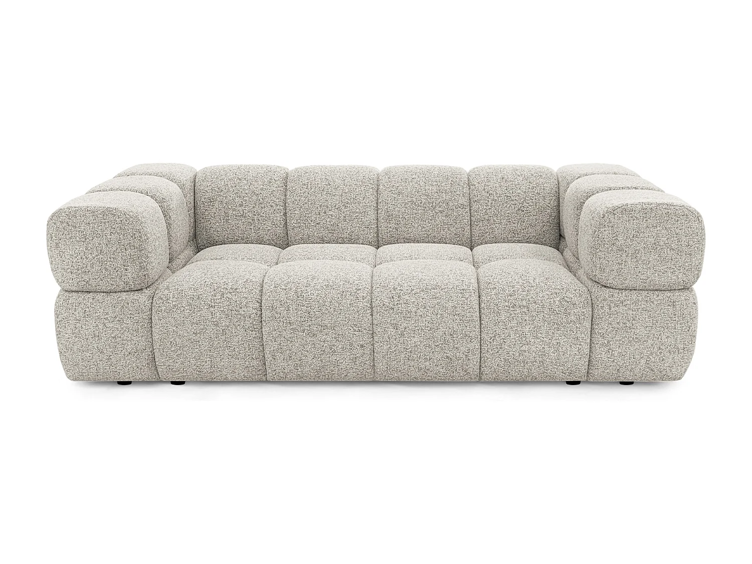 Design-Sofa 3-Sitzer TONDO PUENTE 09 – Strukturstoff in Bouclé-Optik – Wellenförmiges Design –  Hellgrau
