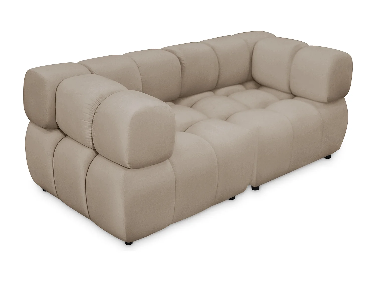 Sofa Tondo 3 s - Bluvel 28 dunkelbeige