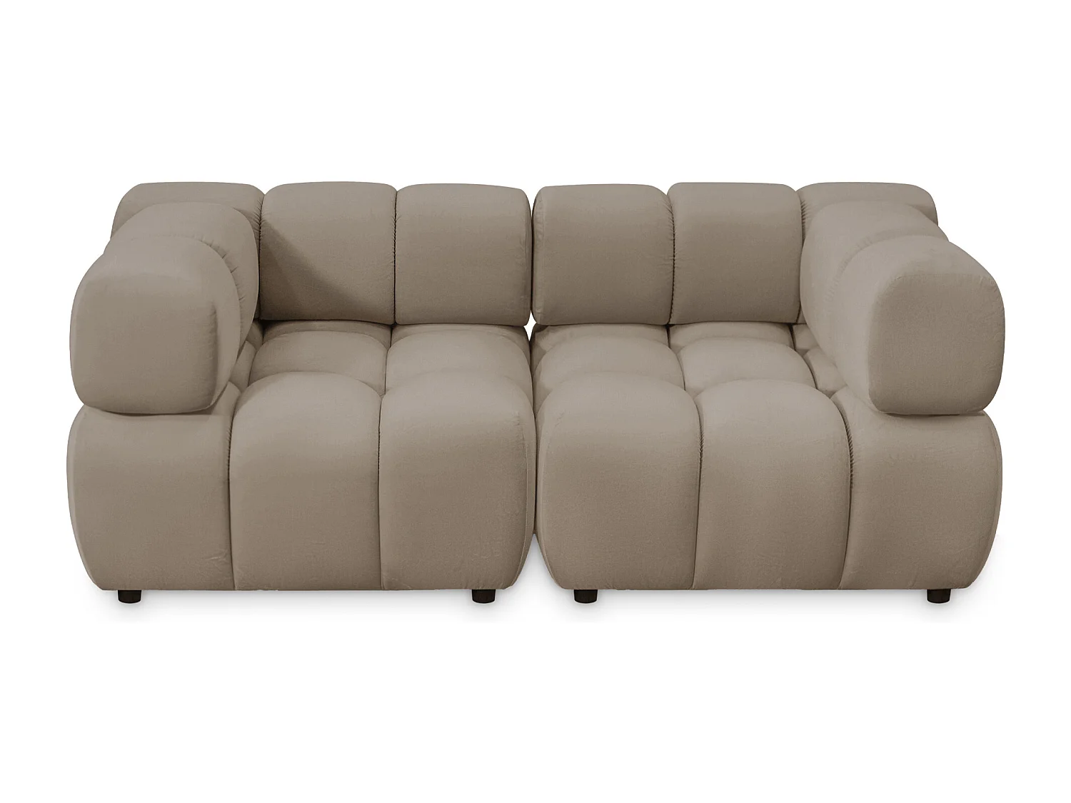 Sofa Tondo 3 s - Bluvel 28 dunkelbeige