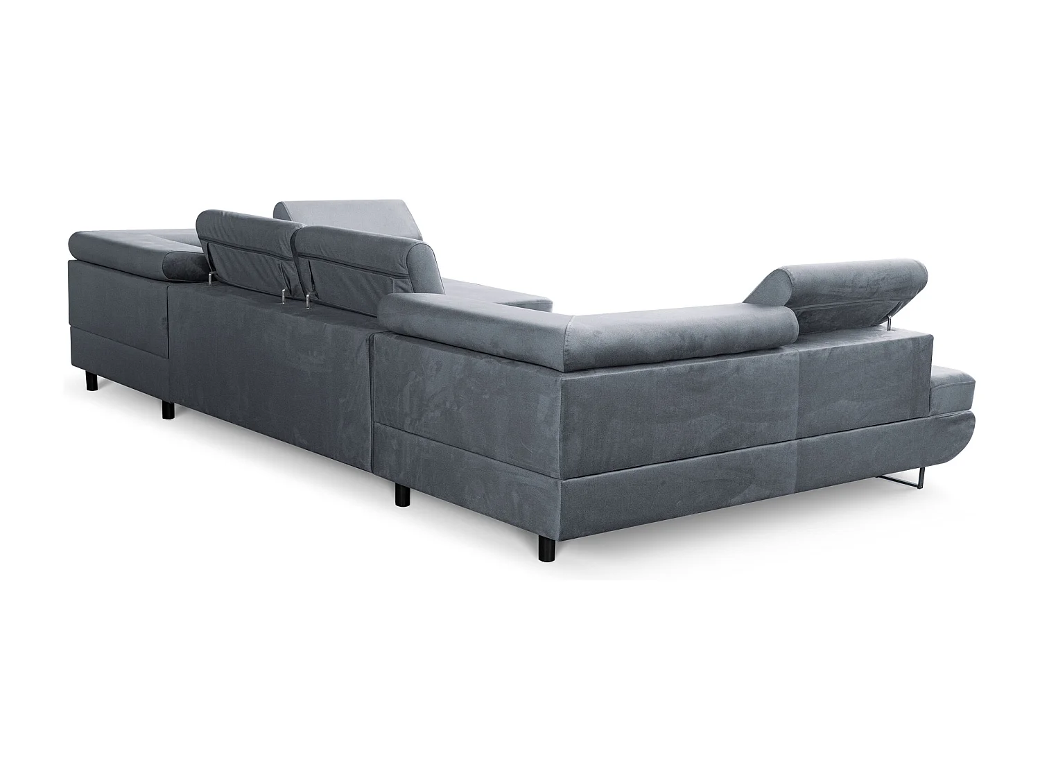 U-Form Schlafsofa Magnum Dunkelgrau  345x202 cm – Flexibles Design ohne feste Seite