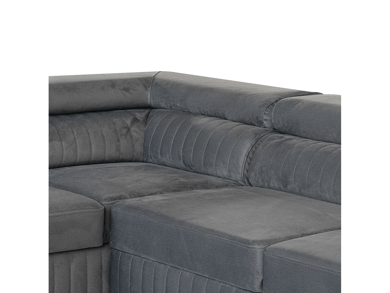 U-Form Schlafsofa Magnum Dunkelgrau  345x202 cm – Flexibles Design ohne feste Seite