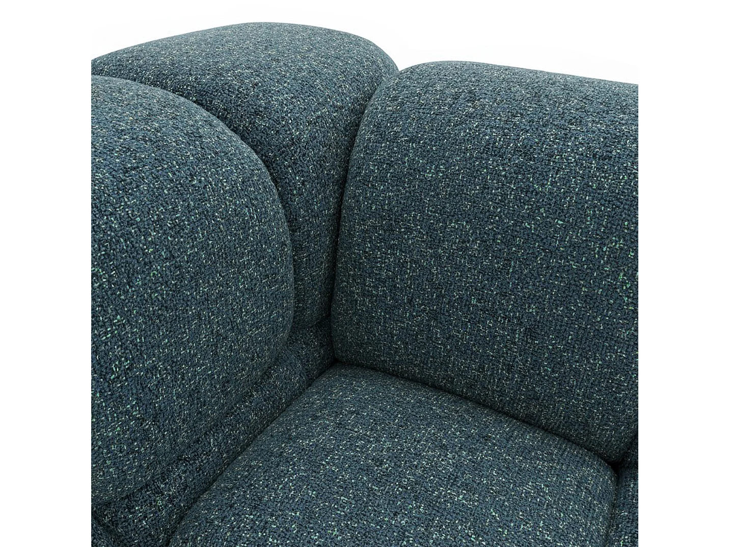 Design-Sofa 3-Sitzer TONDO PUENTE 39 – Strukturstoff in Bouclé-Optik – Wellenförmiges Design – Dunkelblau