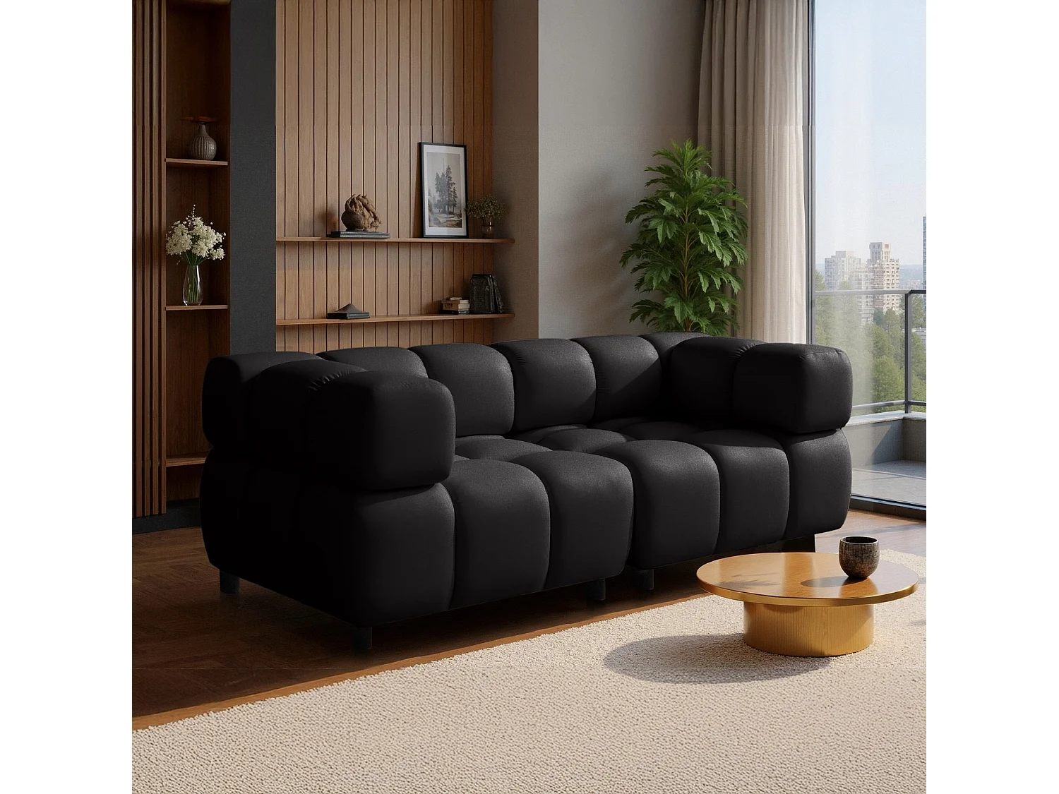 Sofa Tondo 3 s-Bluvel 19 schwarz