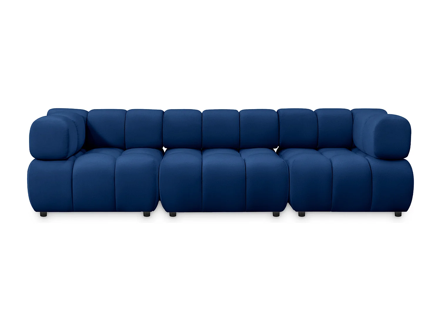 Tondo 4S Design Sofa Modulares Bubble Couch 4-Sitzer Samt Bluvel 86 Dunkelblau