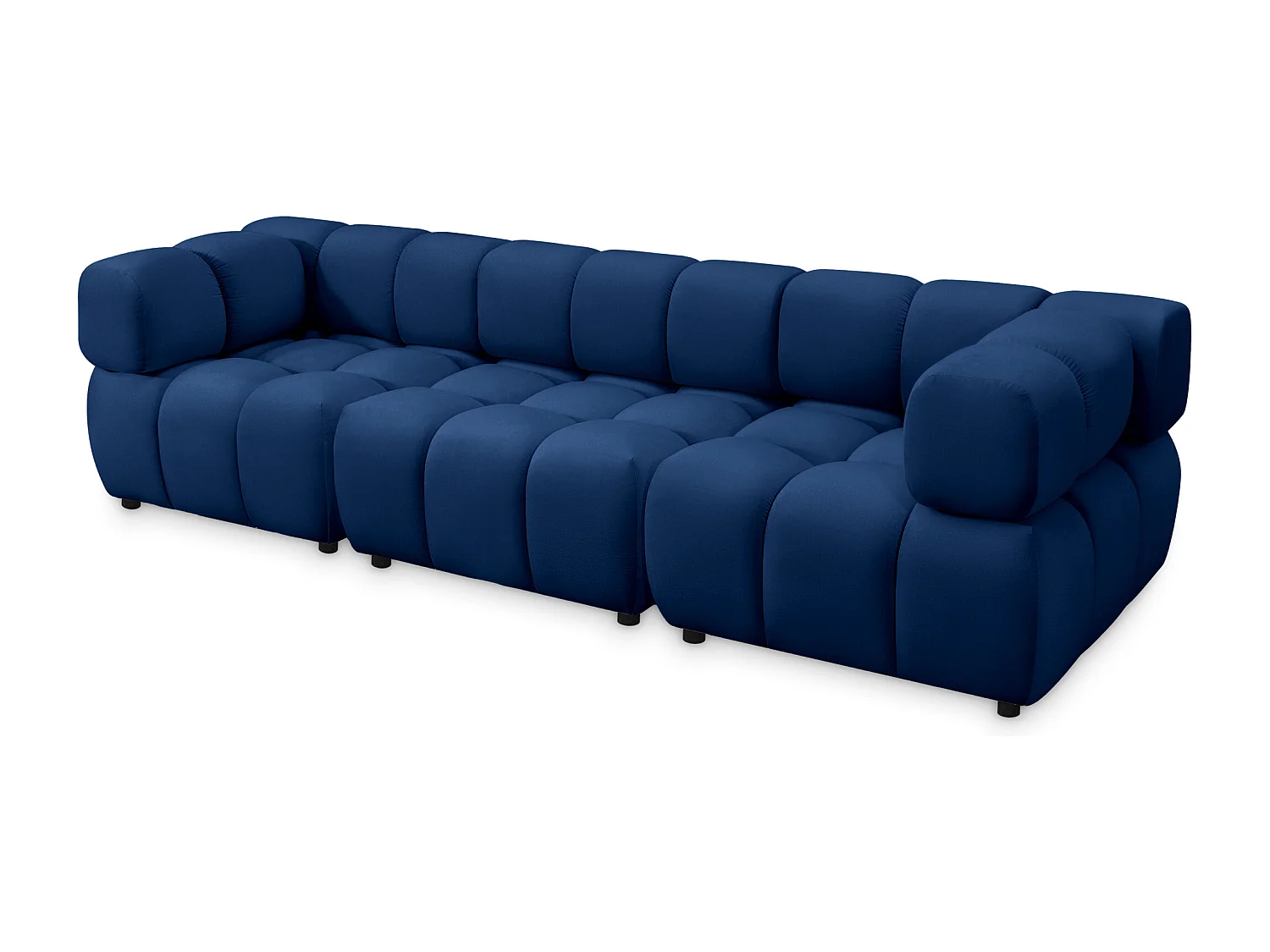 Tondo 4S Design Sofa Modulares Bubble Couch 4-Sitzer Samt Bluvel 86 Dunkelblau