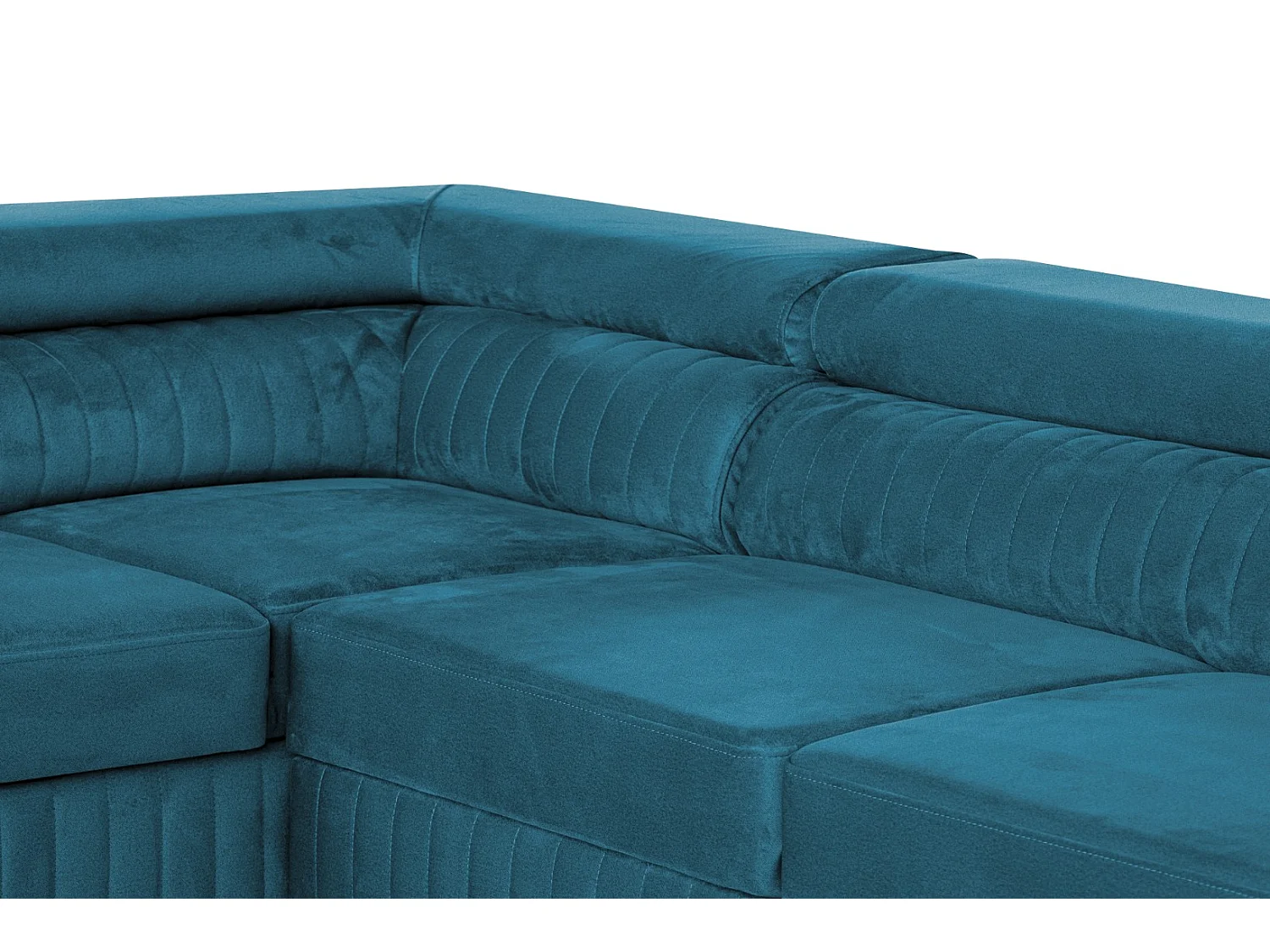Canapé d'angle en U convertible 6 places velours turquoise MAGNUM U