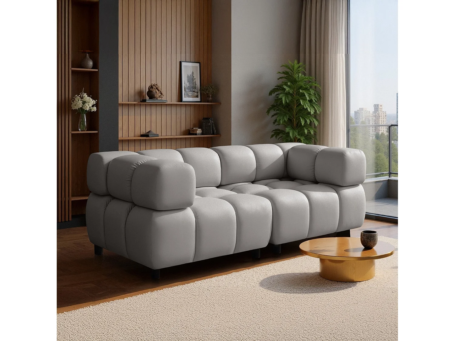 Sofa Tondo 3 s-Bluvel 03 Hellgrau