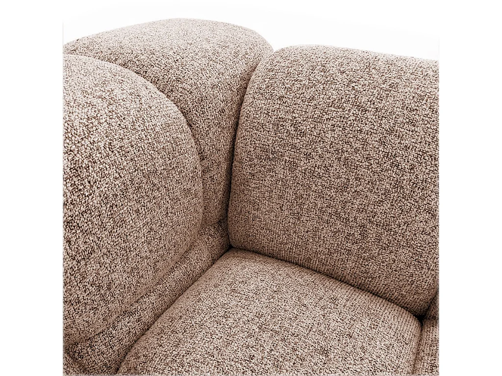 Design-Sofa 3-Sitzer TONDO PUENTE 68 – Strukturstoff in Bouclé-Optik – Wellenförmiges Design – Puderrosa