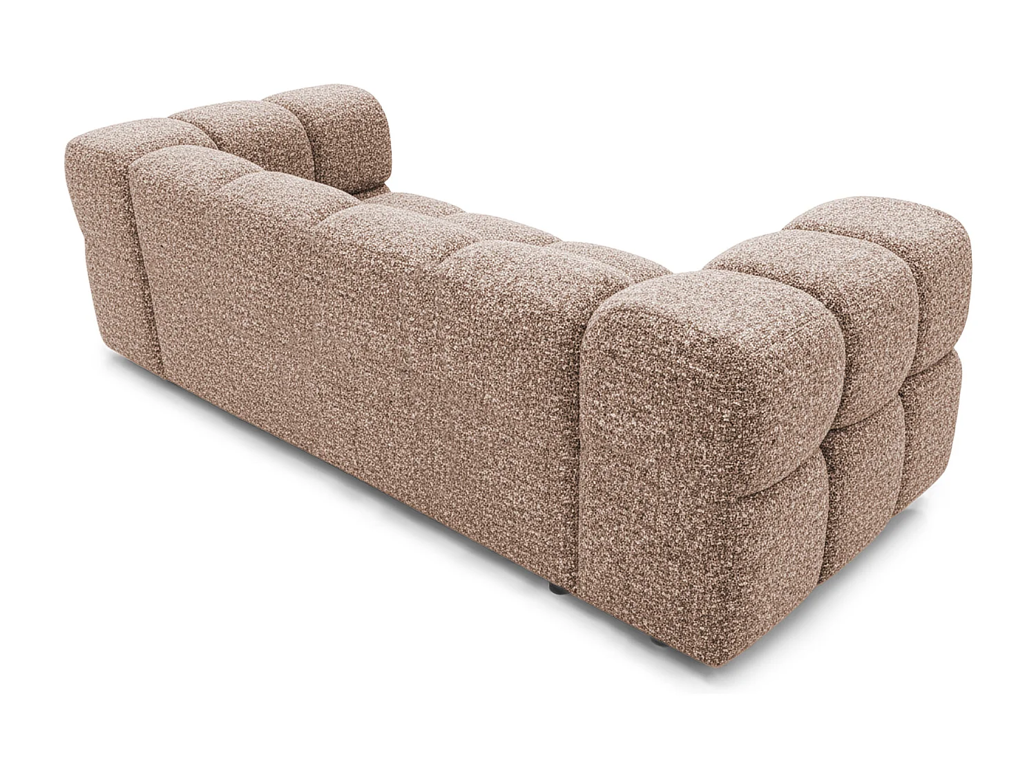 Design-Sofa 3-Sitzer TONDO PUENTE 68 – Strukturstoff in Bouclé-Optik – Wellenförmiges Design – Puderrosa