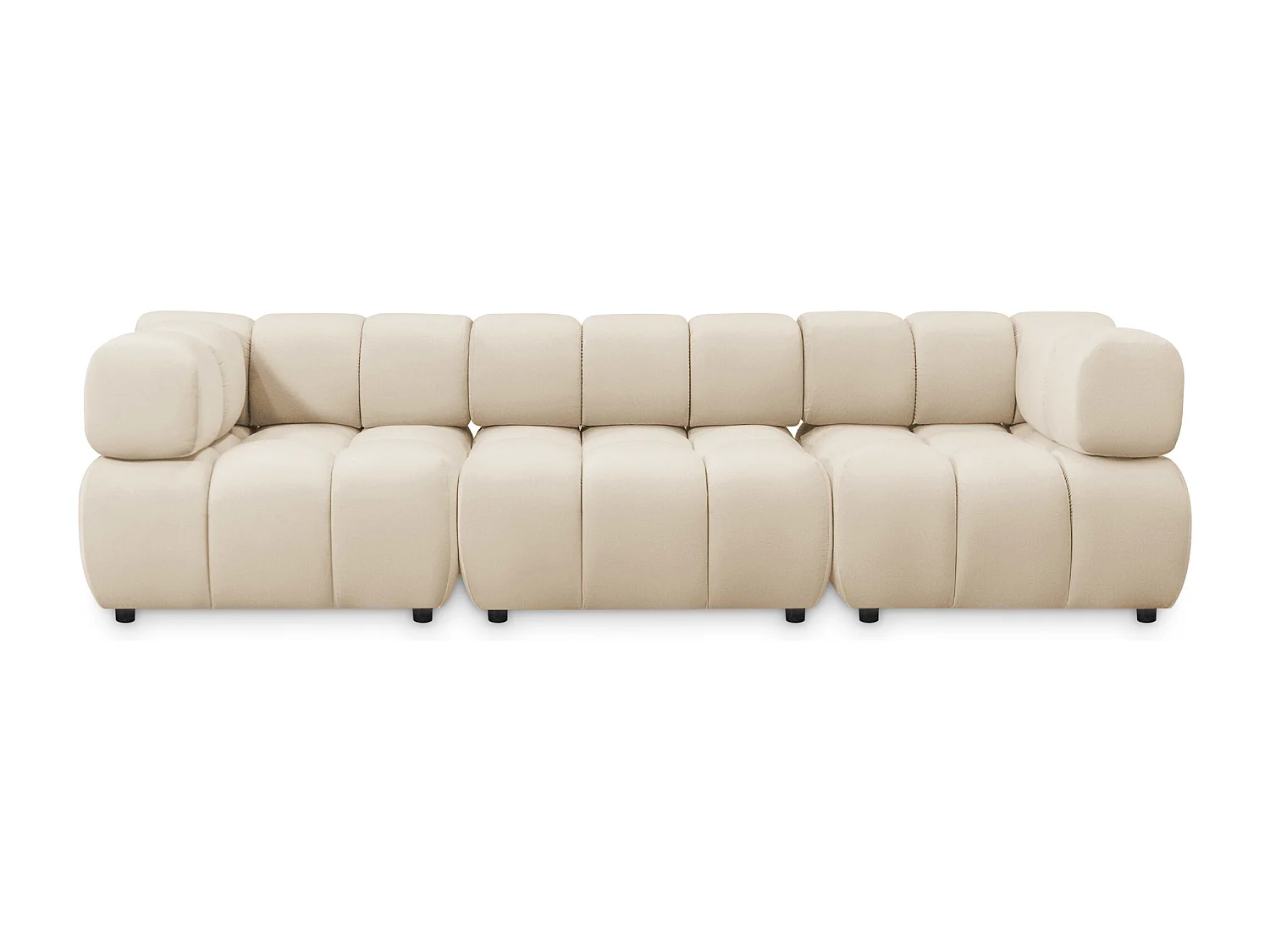 Tondo 4S Design Sofa Modulares Bubble Couch 4-Sitzer Samt Bluvel 22 Beige