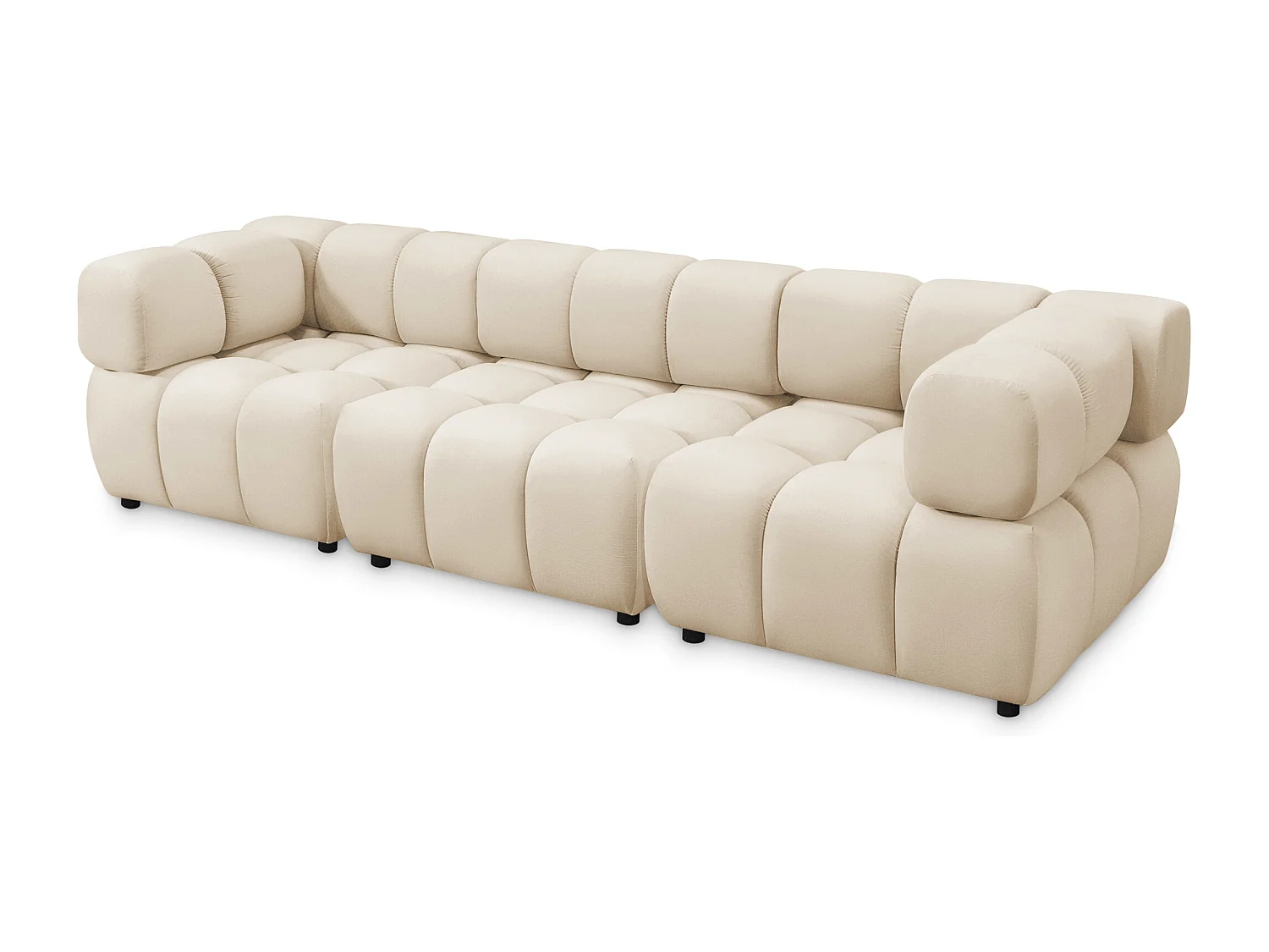 Tondo 4S Design Sofa Modulares Bubble Couch 4-Sitzer Samt Bluvel 22 Beige