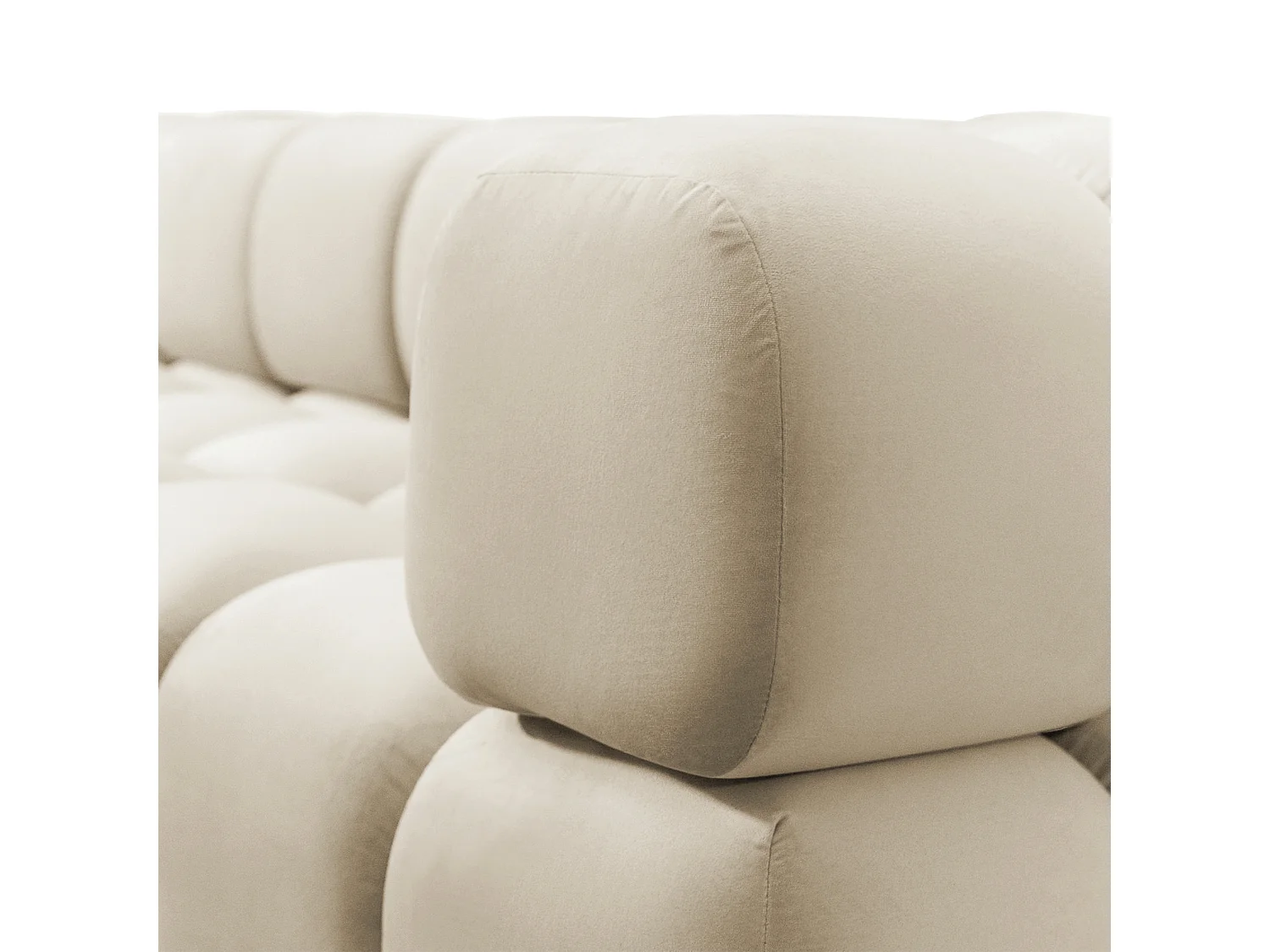 Tondo 4S Design Sofa Modulares Bubble Couch 4-Sitzer Samt Bluvel 22 Beige