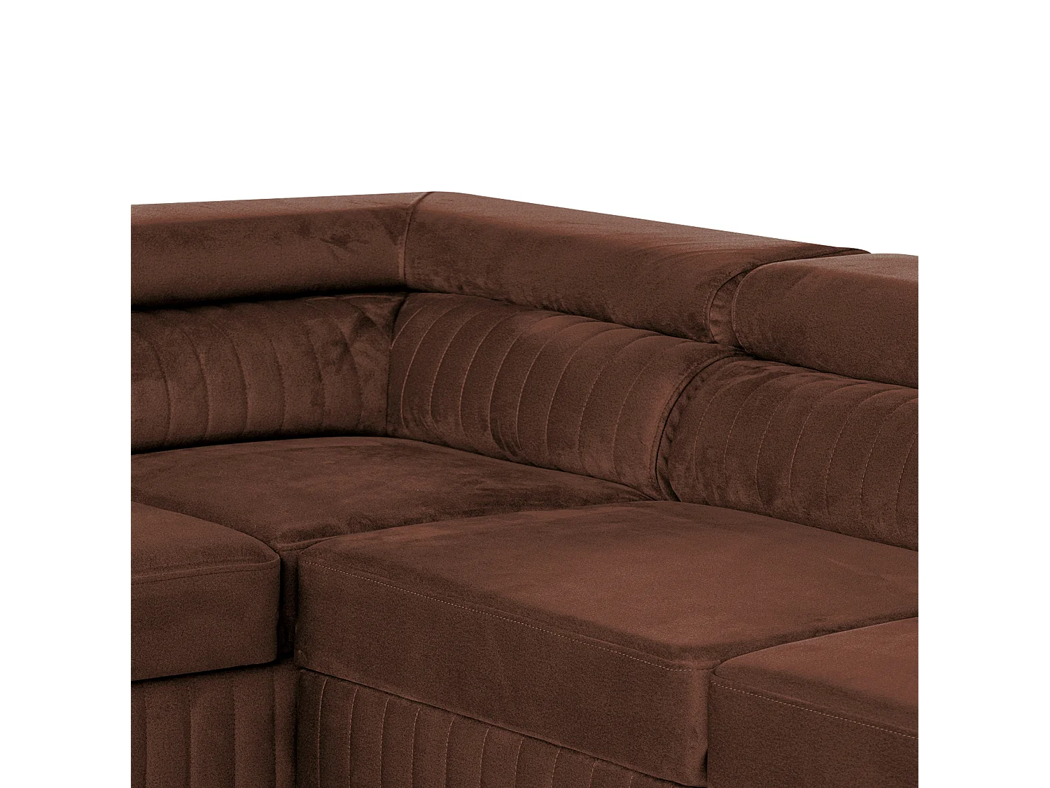 U-Form Schlafsofa Magnum Braun 345x202 cm – Flexibles Design ohne feste Seite