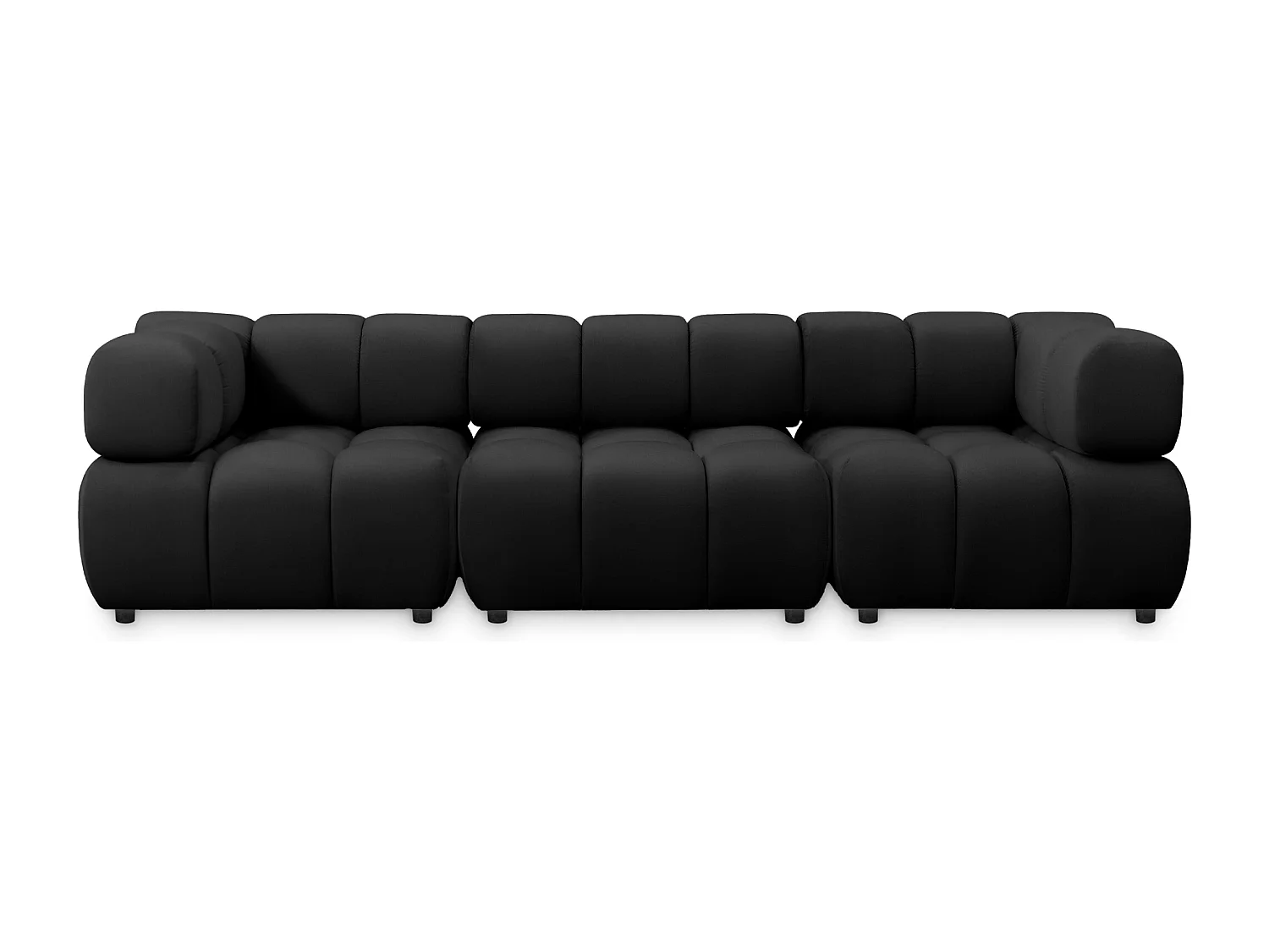 Tondo 4S Design Sofa Modulares Bubble Couch 4-Sitzer Samt Bluvel 19 Schwarz