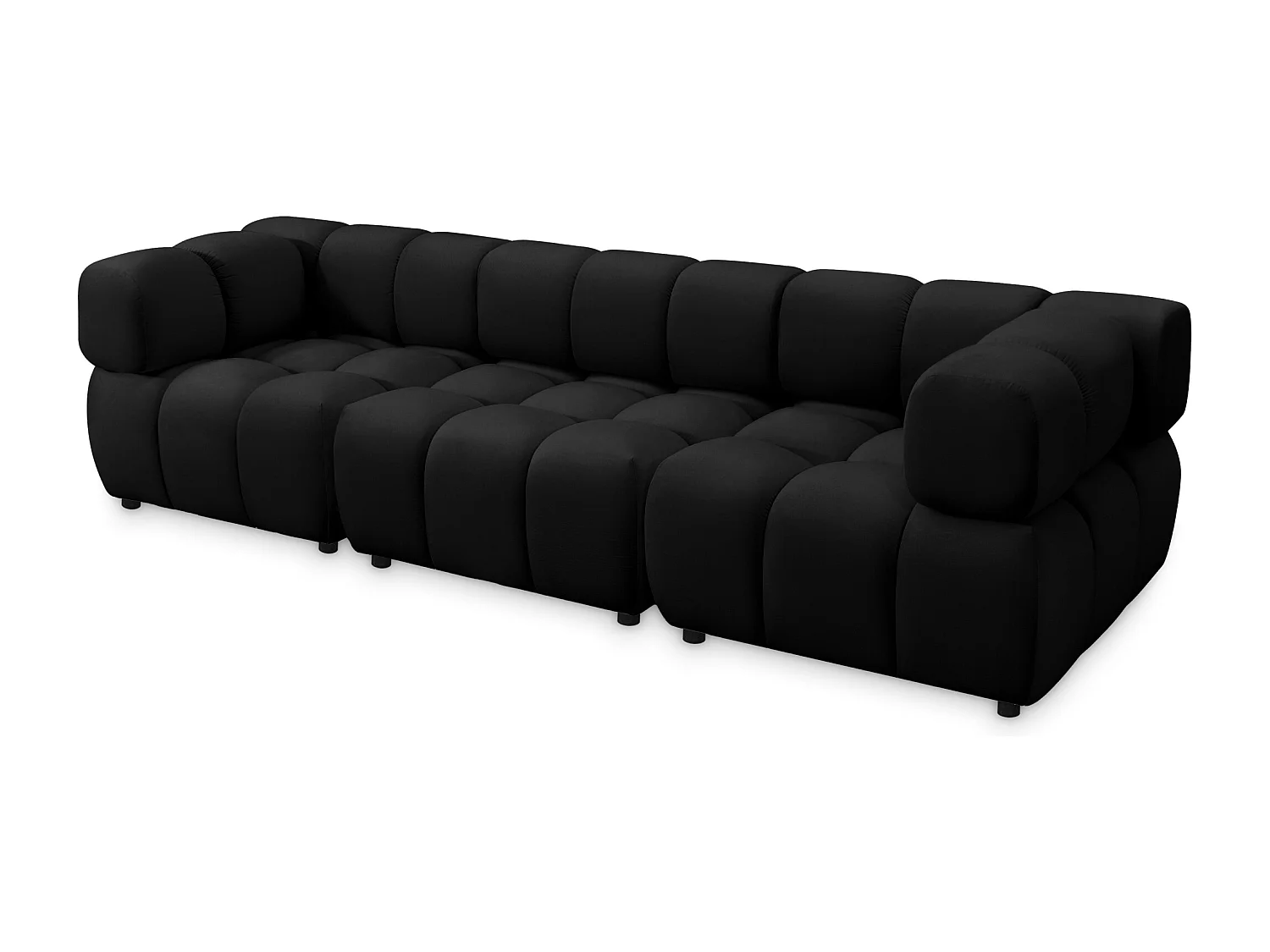 Tondo 4S Design Sofa Modulares Bubble Couch 4-Sitzer Samt Bluvel 19 Schwarz
