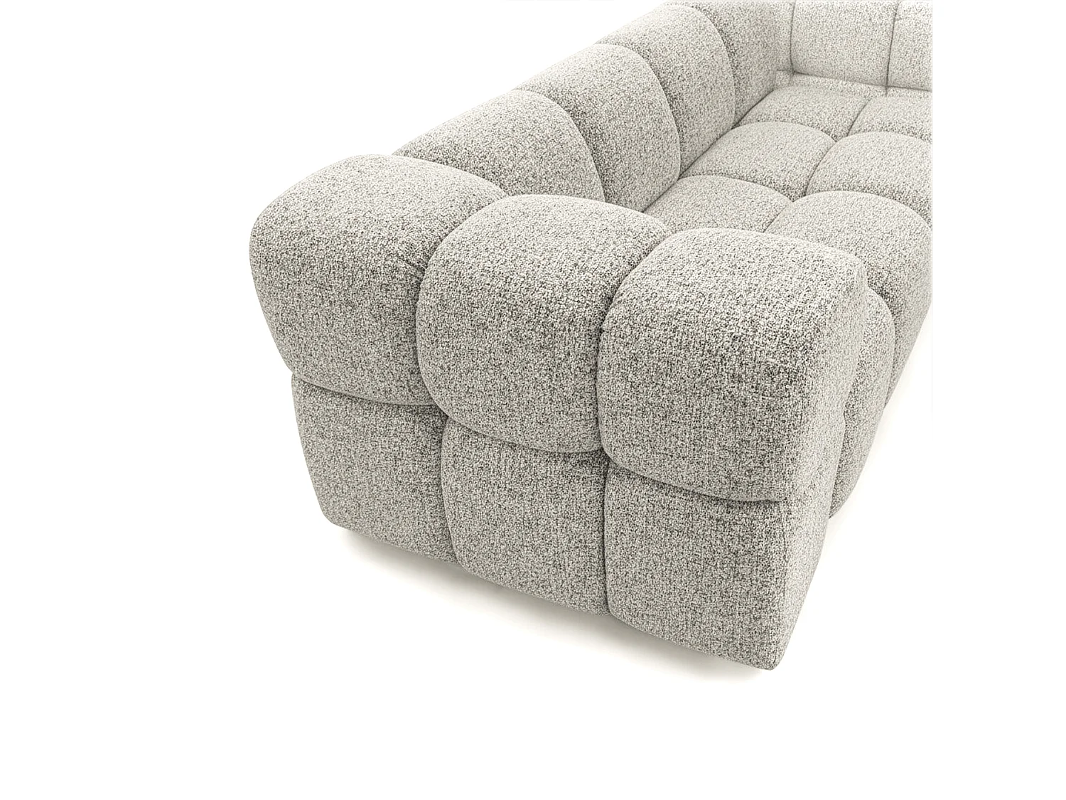 Design-Sofa 3-Sitzer TONDO PUENTE 06 – Strukturstoff in Bouclé-Optik – Wellenförmiges Design –  Beige