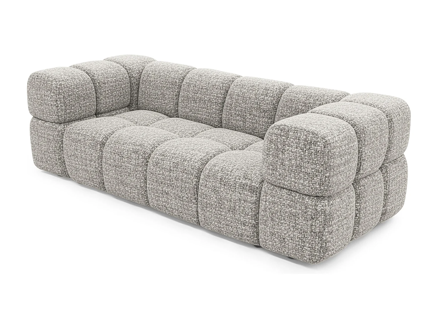 Design-Sofa 3-Sitzer TONDO PUENTE 06 – Strukturstoff in Bouclé-Optik – Wellenförmiges Design –  Beige