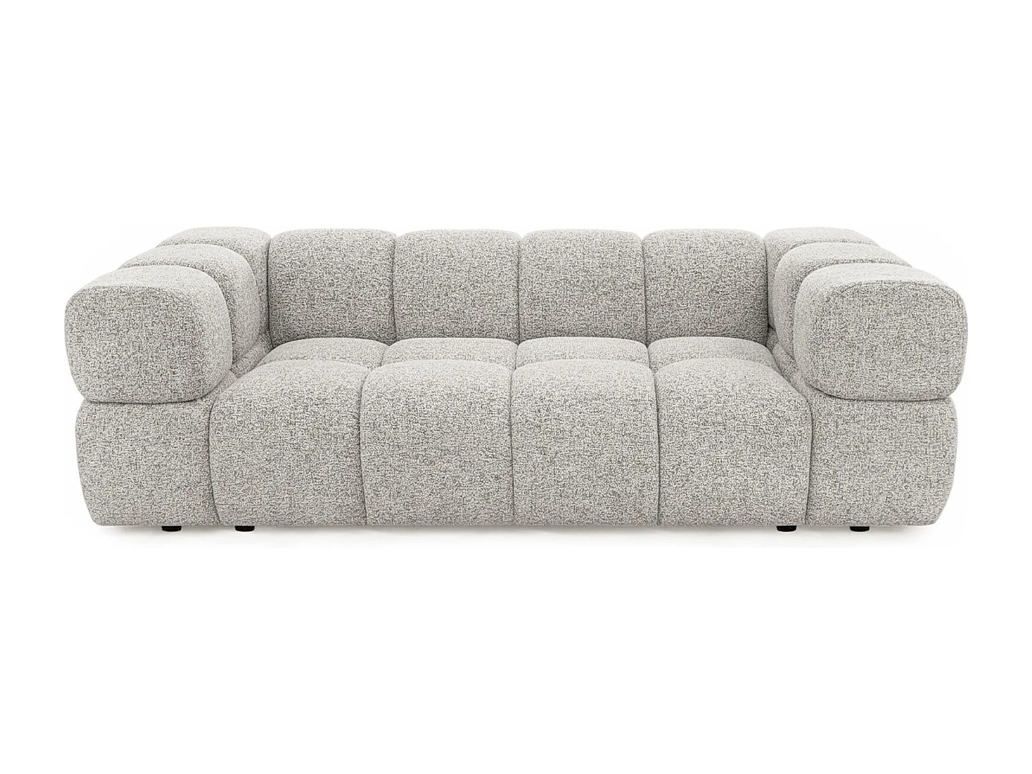 Design-Sofa 3-Sitzer TONDO PUENTE 06 – Strukturstoff in Bouclé-Optik – Wellenförmiges Design –  Beige