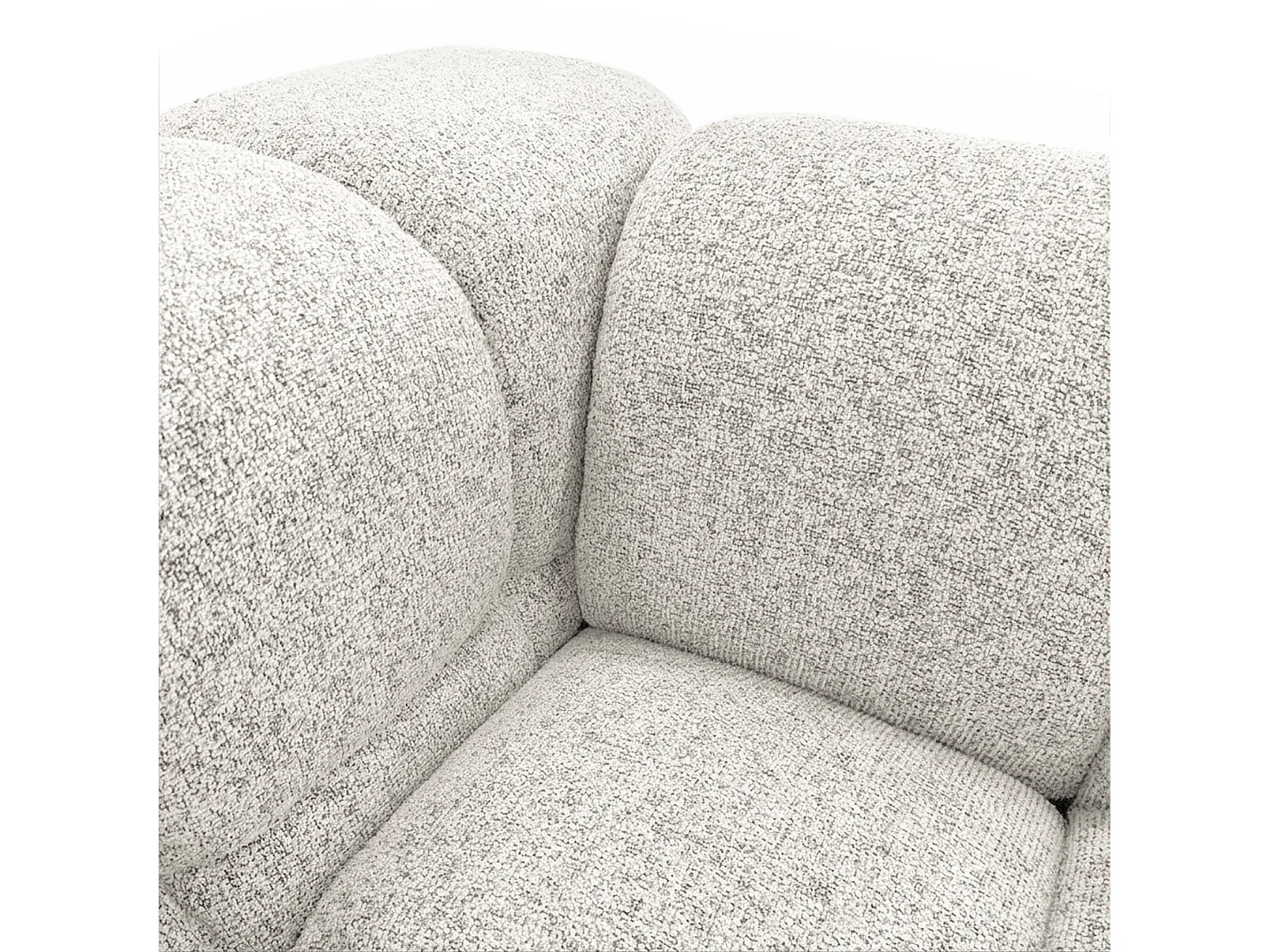 Design-Sofa 3-Sitzer TONDO PUENTE 06 – Strukturstoff in Bouclé-Optik – Wellenförmiges Design –  Beige